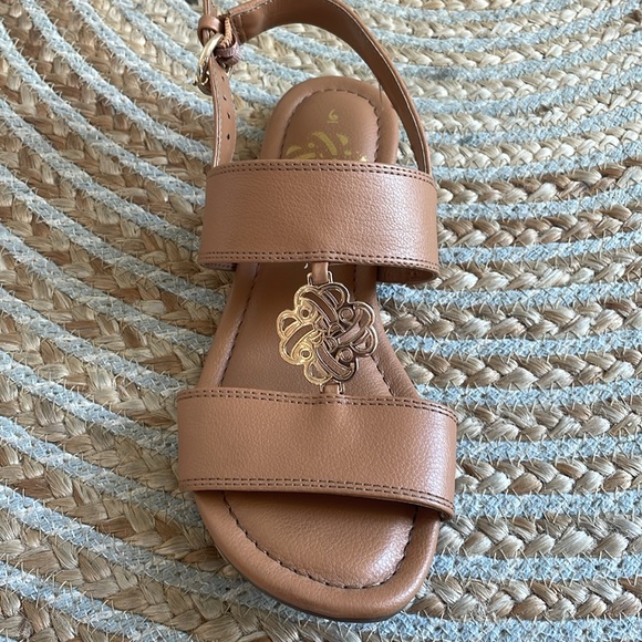 Sam and Libby slingback flats with padded soul and gold accents. - Picture 6 of 7